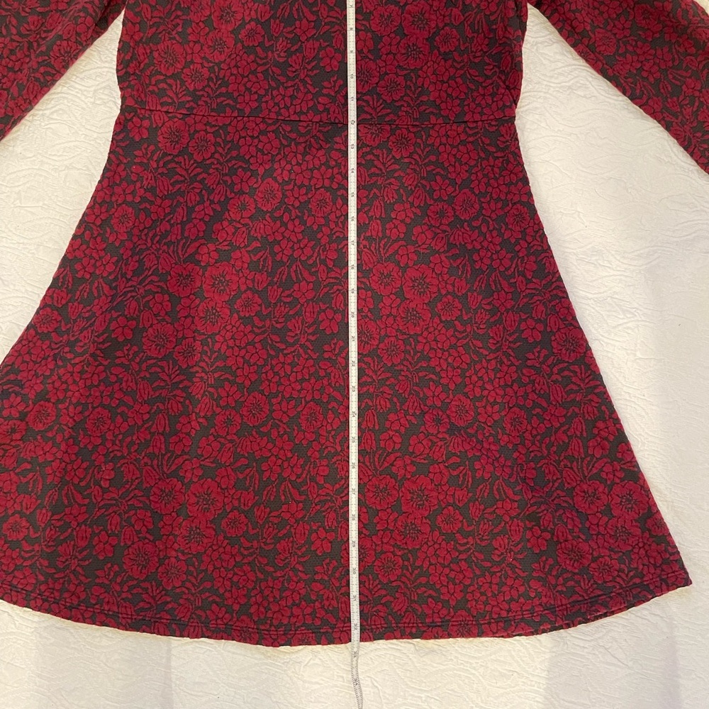 Ann Taylor Loft red & black midi dress 12 Petite - Picture 5 of 9